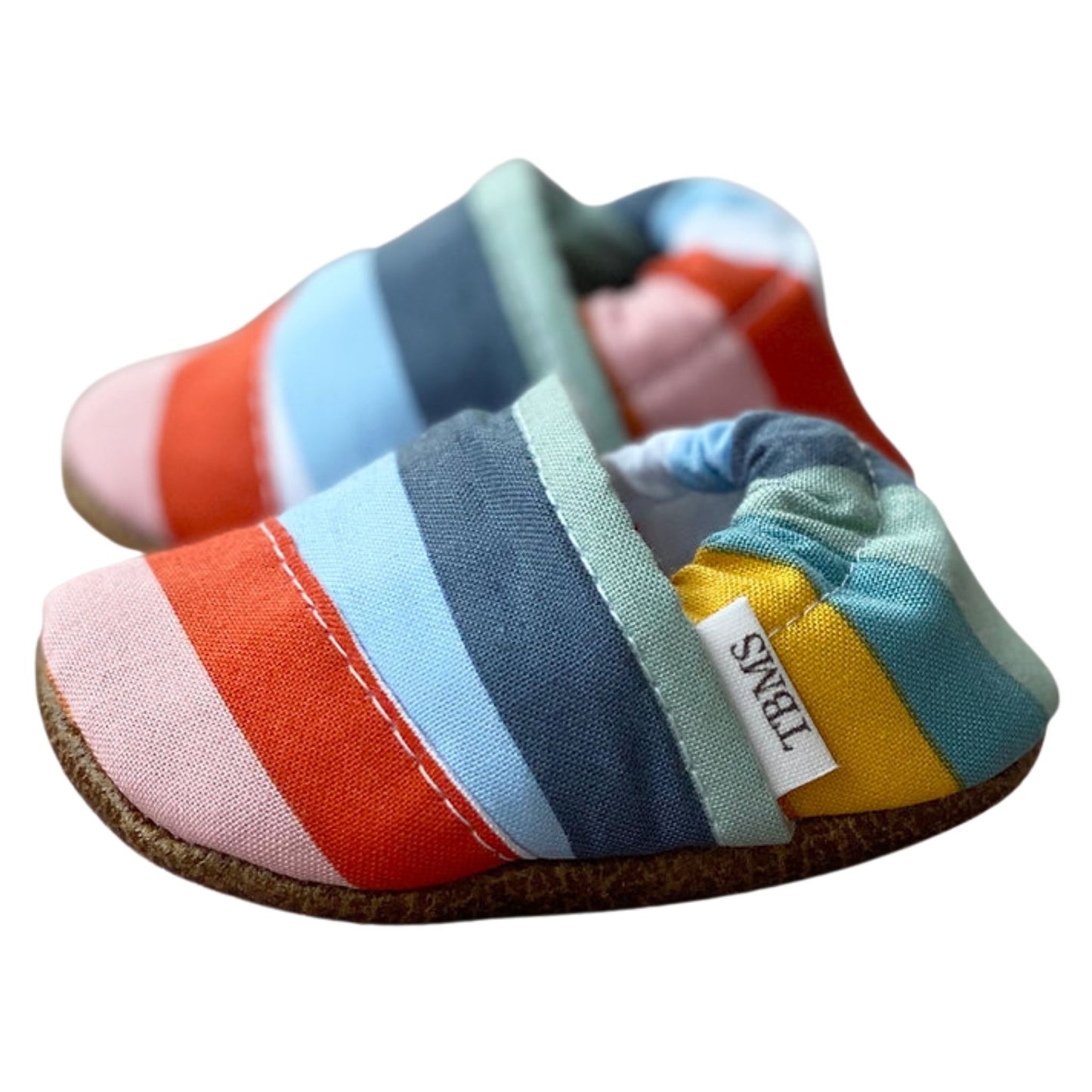 Baby Moccasins - Rainbow Striped