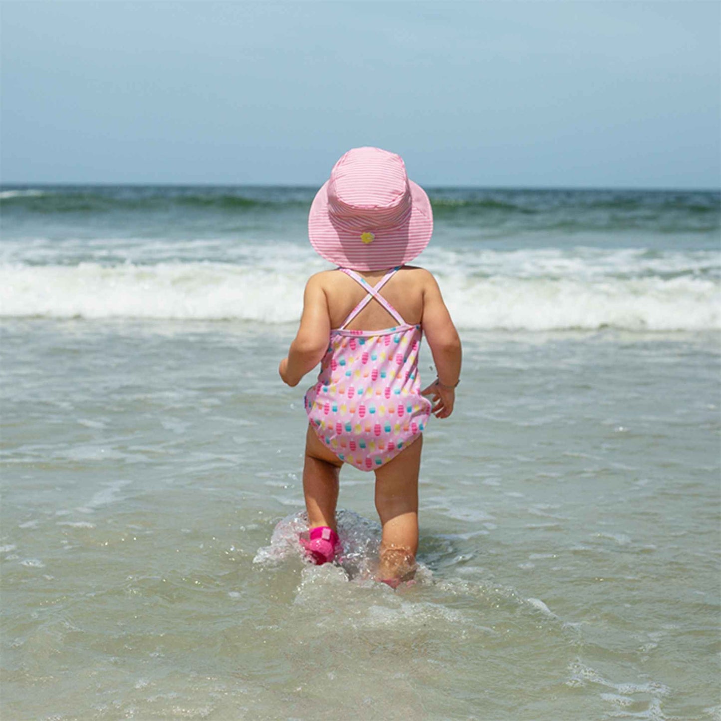 Bucket Sun Protection Hat - Pink Stripe