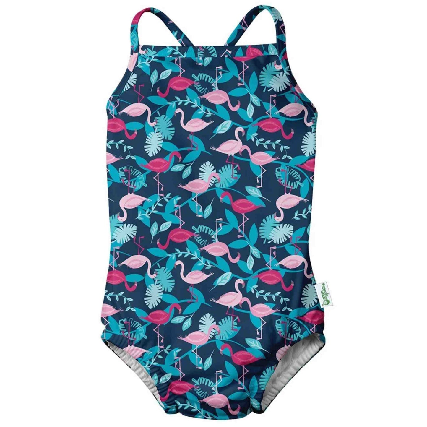 Reusable Swim Diaper Swimsuit - Navy Flamingos - Rocky and Jules