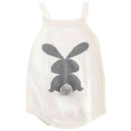 Unisex Knitted Romper - Bunny Tail - Rocky and Jules