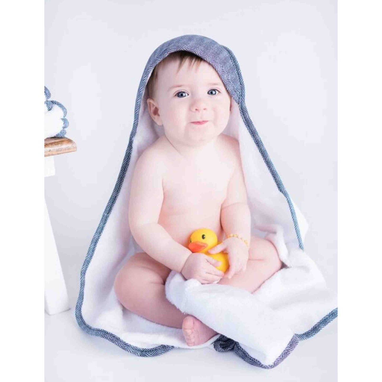 Bamboo Hooded Towel (Navy) - Rocky and Jules