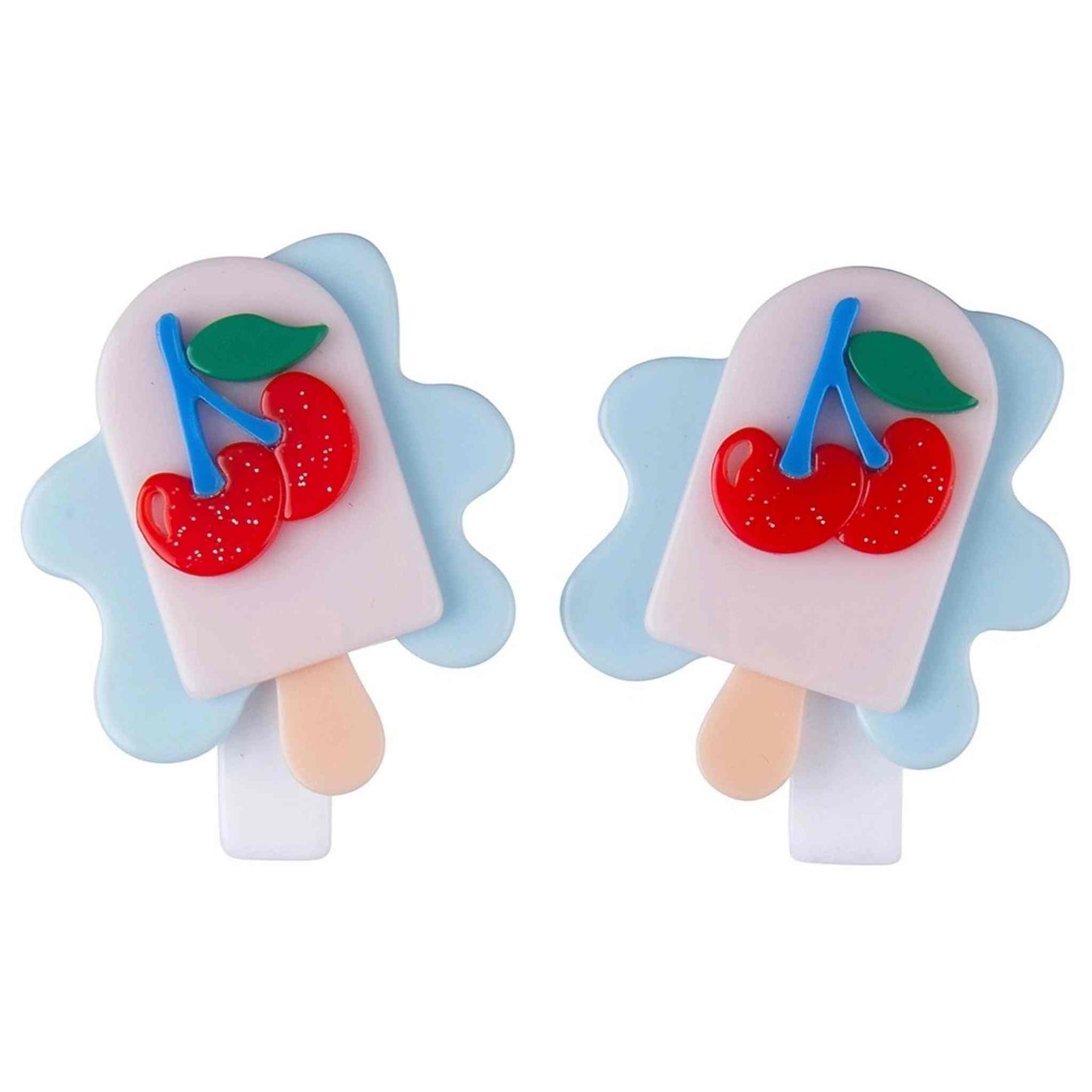 Melting Cherry Popsicle Hair Clip Set