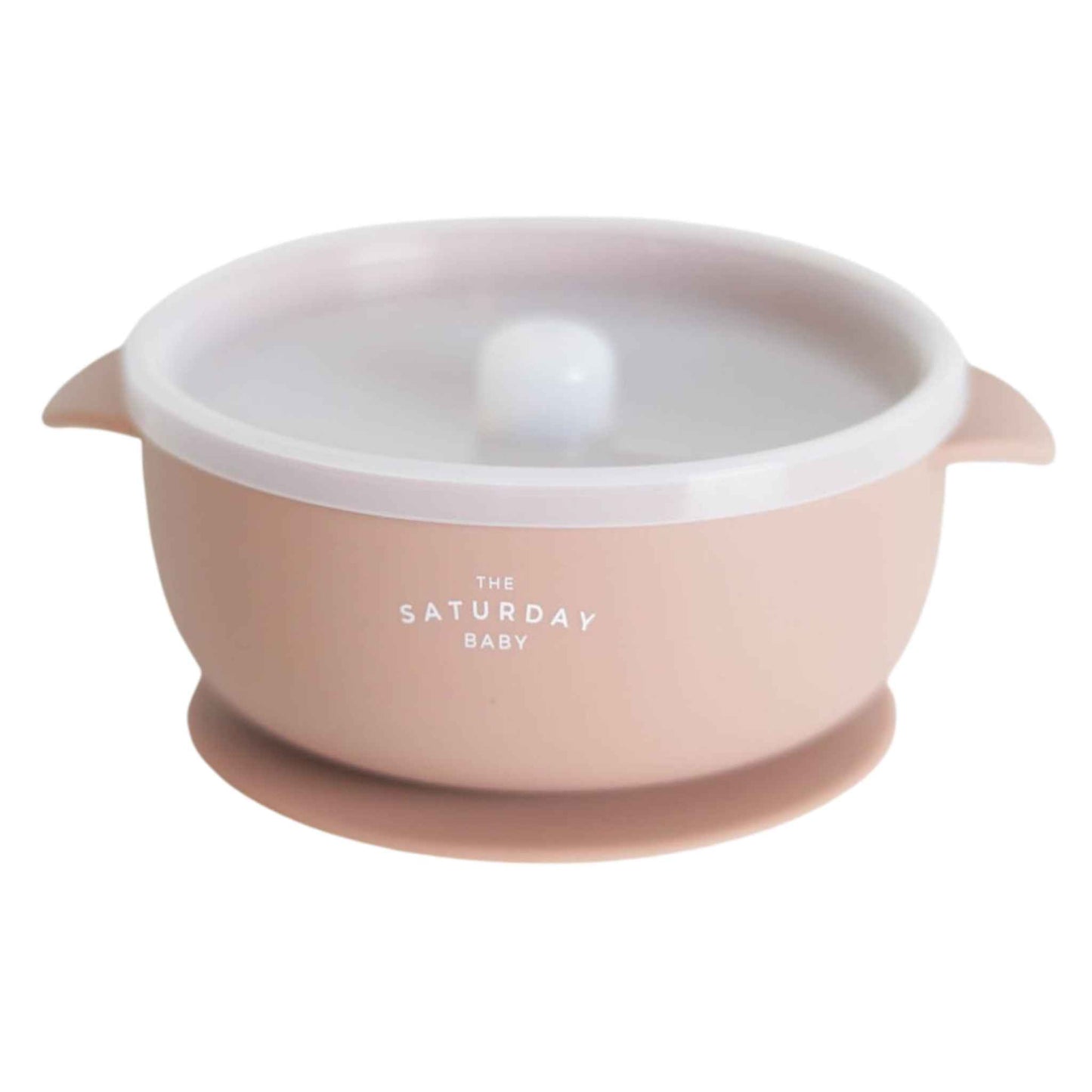 Silicone Suction Bowl + Lid - Coral