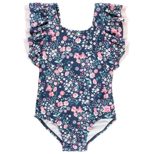 Ruffle Sleeve Swimsuit - Moonlit Meadow - Rocky and Jules