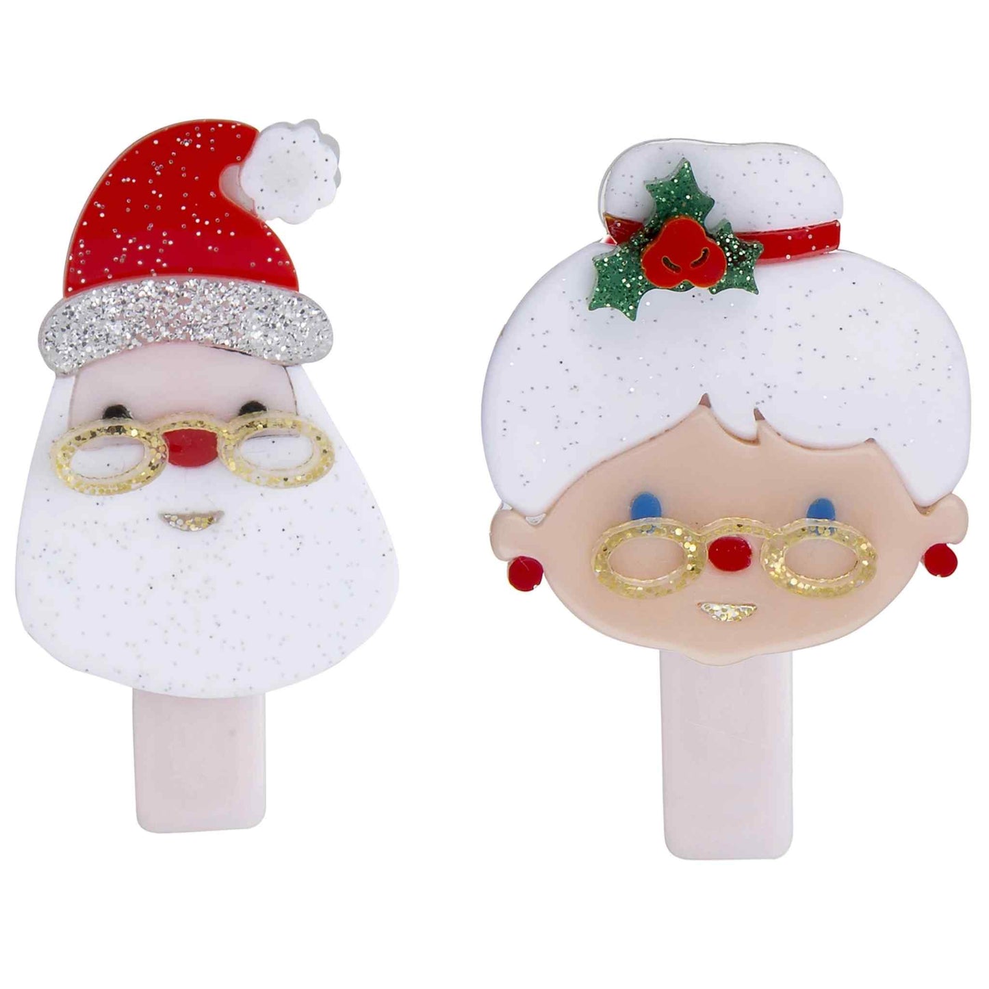 Santa + Mrs. Clause Hair Clip Set - Rocky and Jules