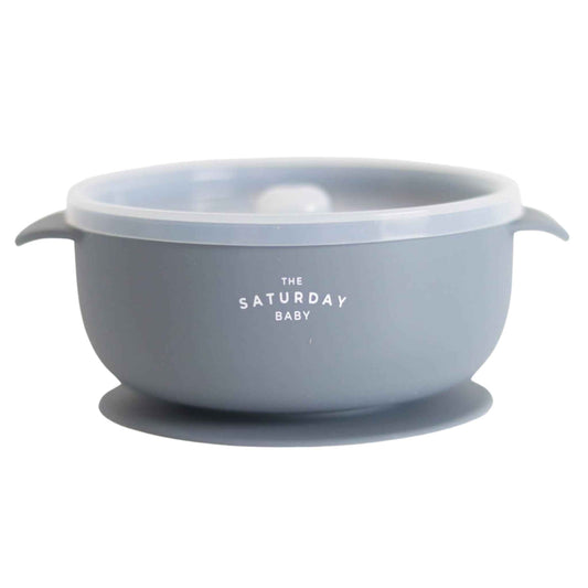 Silicone Suction Bowl + Lid - Ocean