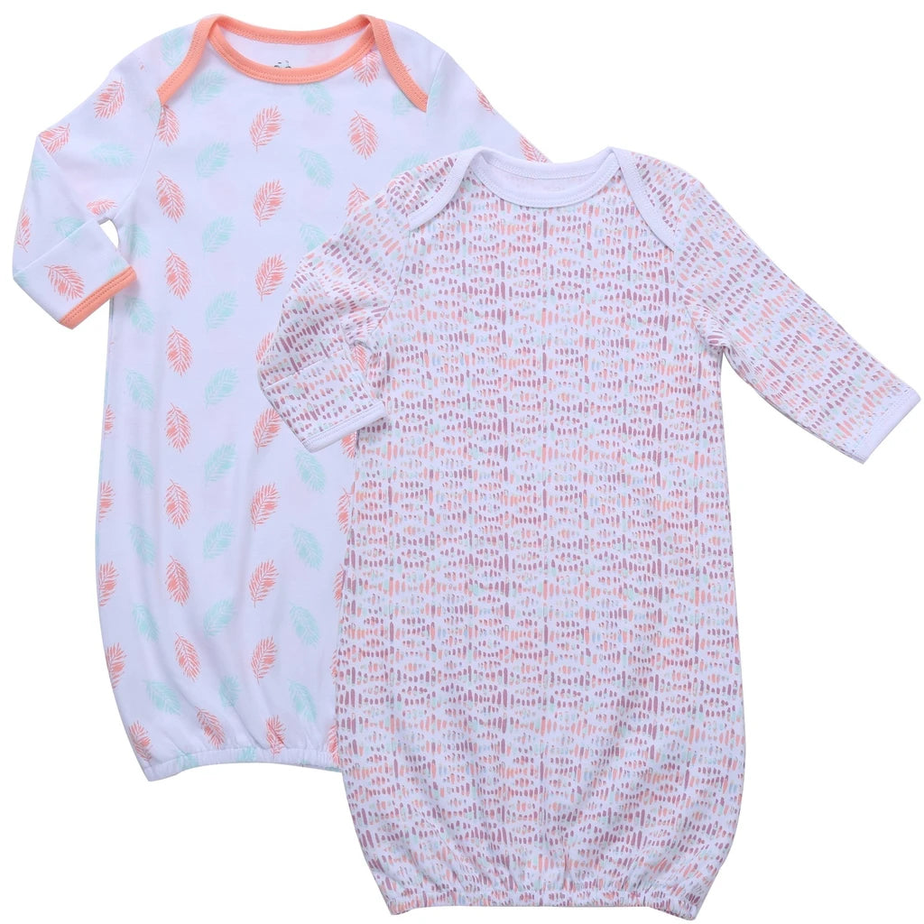 Baby Gown Set - Feather Print - Rocky and Jules