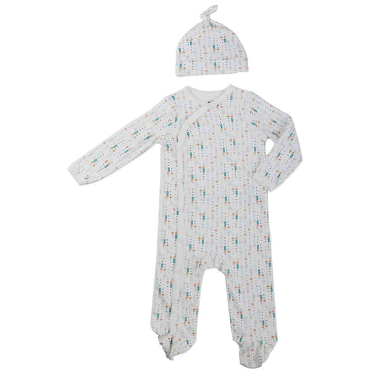 Baby Footie with Hat - Geo Dots - Rocky and Jules